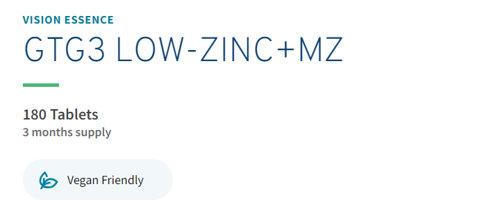 VISION ESSENCE - GTG3 LOW-ZINC+MZ - Supplements DrAnaJuricic